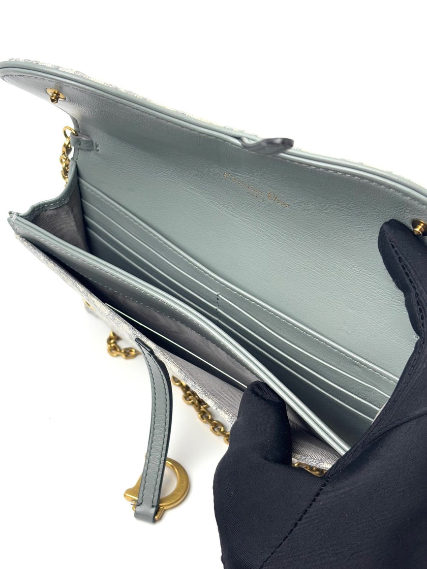 Preowned. Dior Saddle WOC Gray. 47-MA-0213|6744