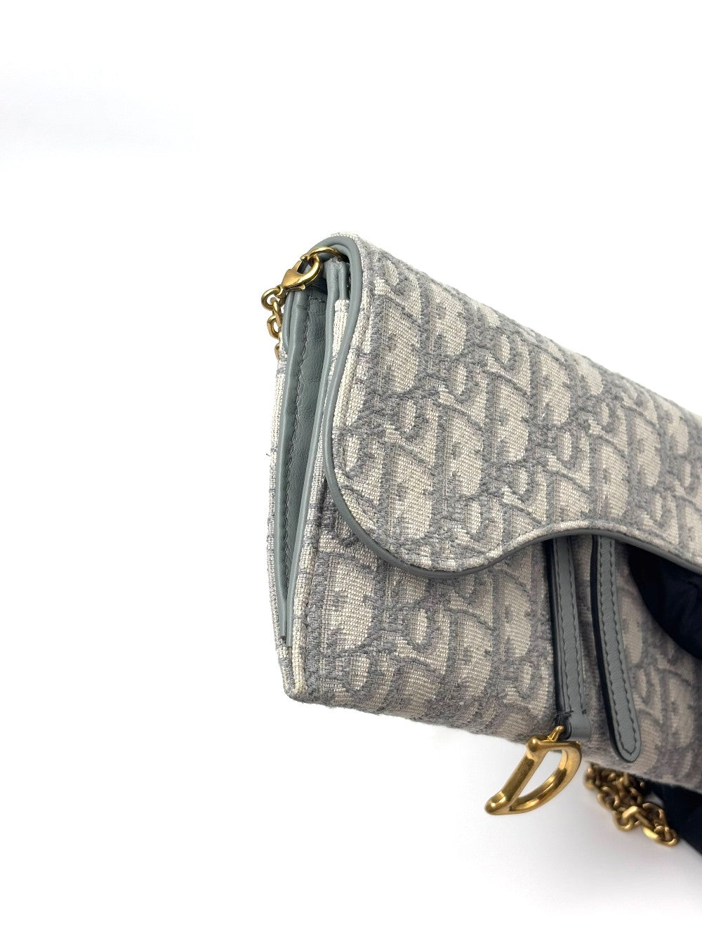 Preowned. Dior Saddle WOC Gray. 47-MA-0213|6738