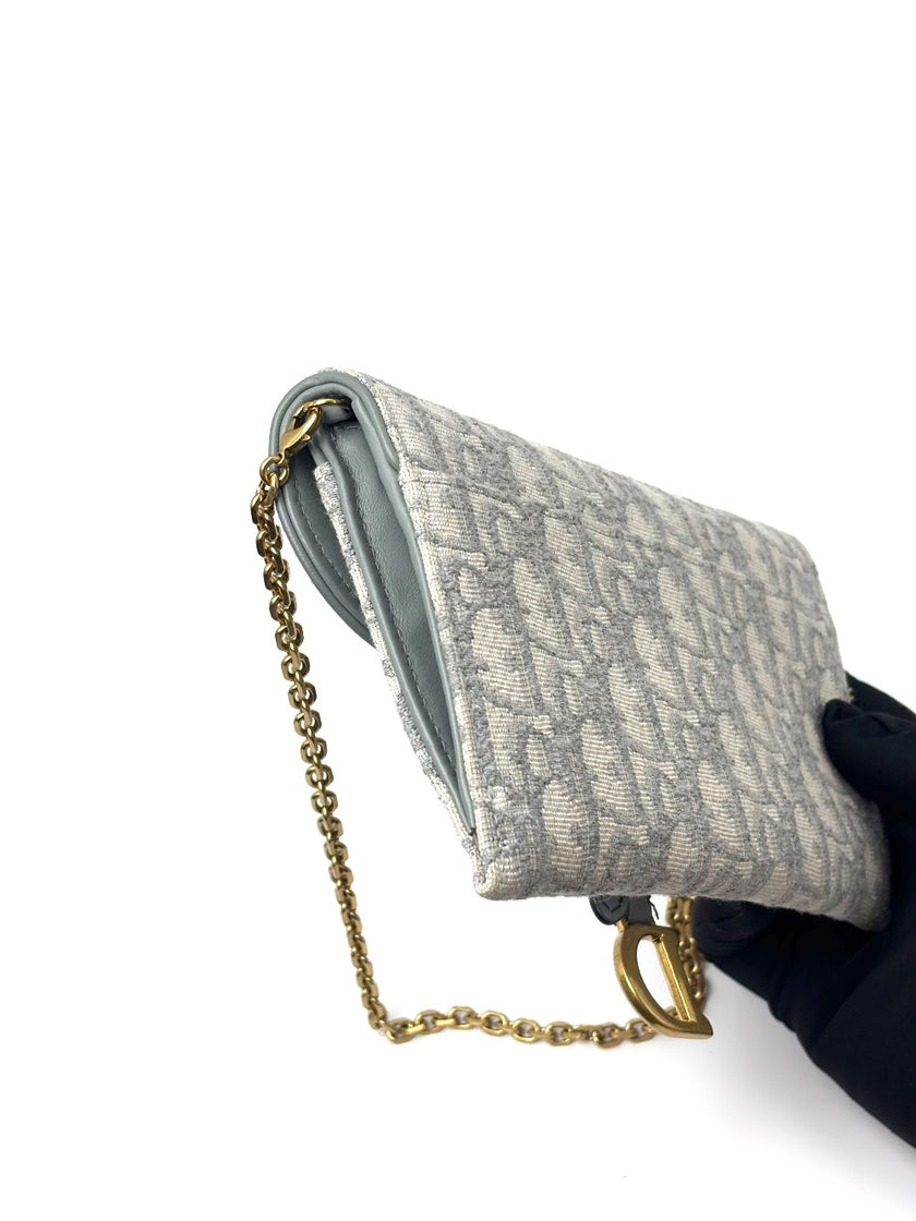 Preowned. Dior Saddle WOC Gray. 47-MA-0213|6740