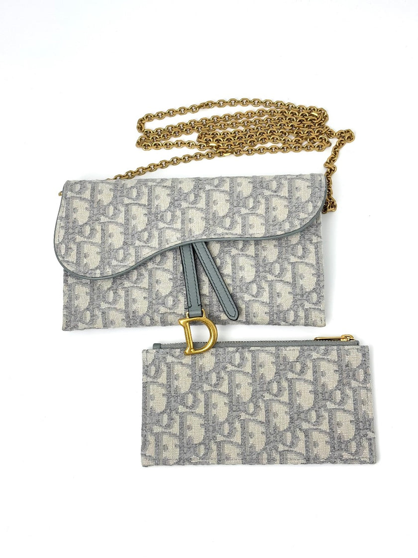 Preowned. Dior Saddle WOC Gray. 47-MA-0213|6737