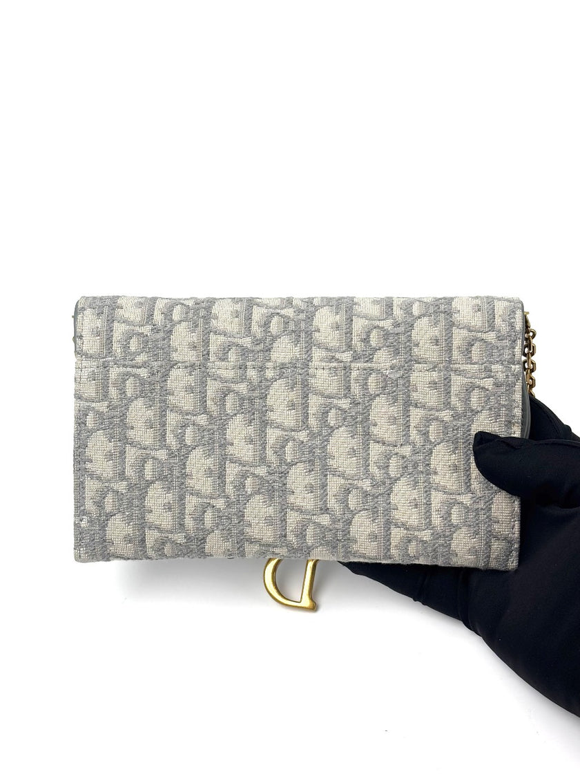 Preowned. Dior Saddle WOC Gray. 47-MA-0213|6739