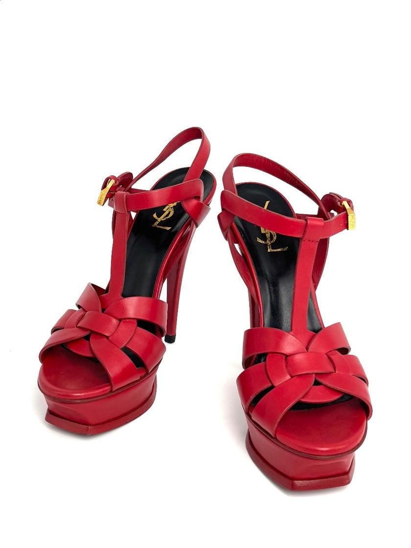 Preowned. YSL Tribute Heel Red. 37|8356