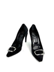 Preowned. Roger Vivier Heel Suede Black. 39|11694