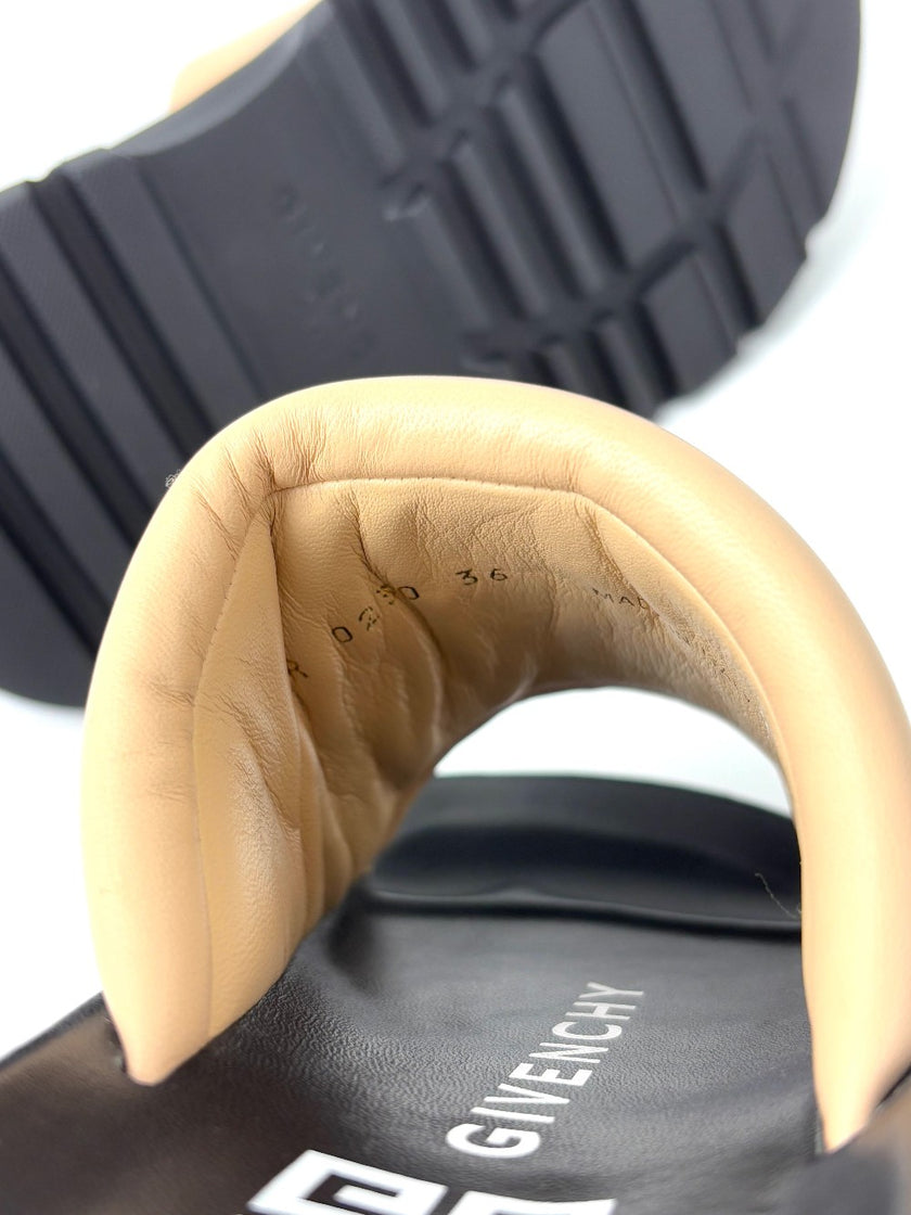 Brand New. Givenchy Slides Beige/Black. 36|7560
