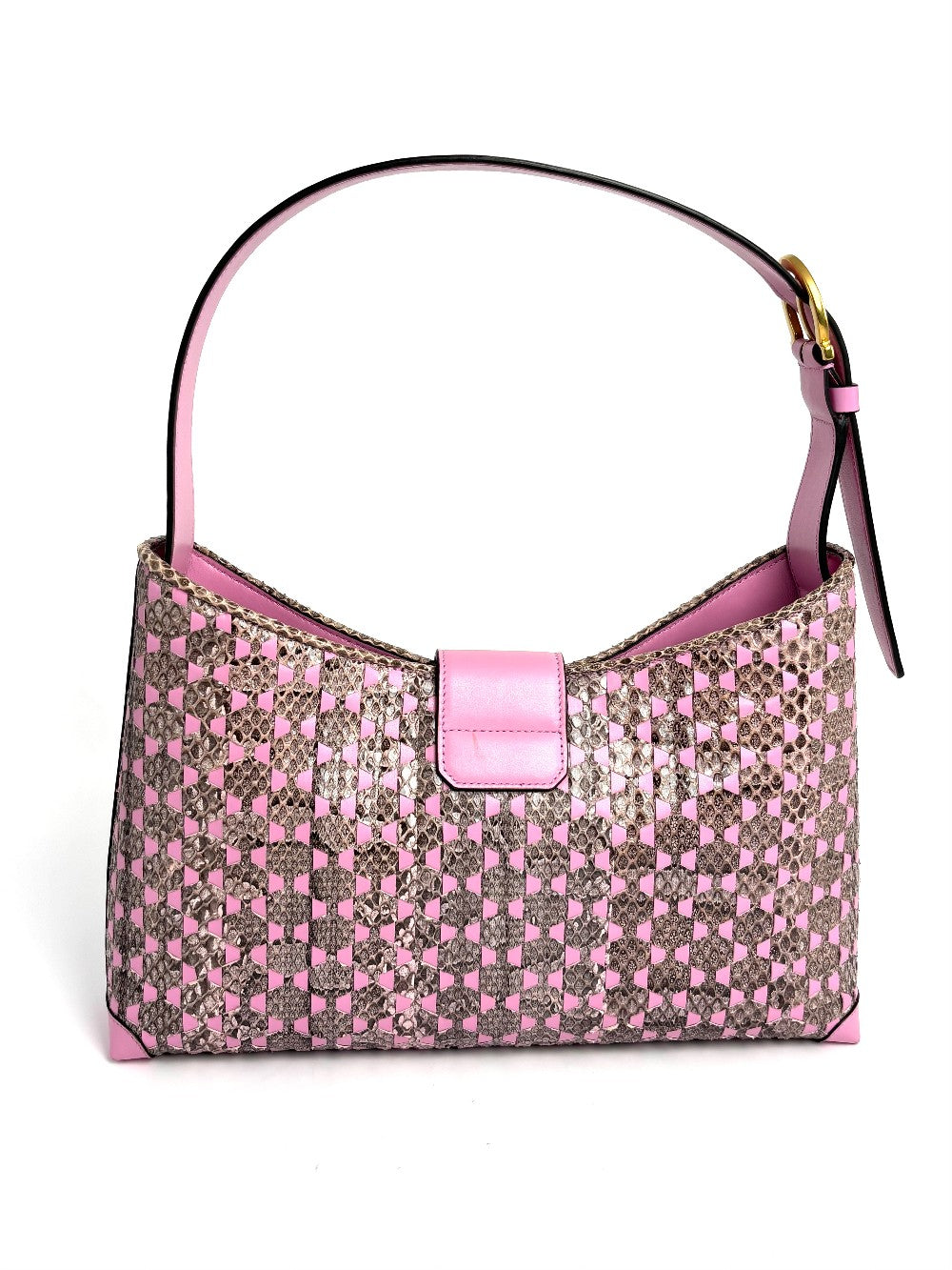 Brand New. Ferragamo Hobo Pink Snakeskin. EZ211462|11939