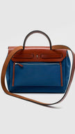 Preowned. Hermes Herbag 31 Canvas Blue France PHW. TS007AU|5356