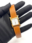 Preowned. Hermes Heure H White Dial YG. CF3MM32348|16865