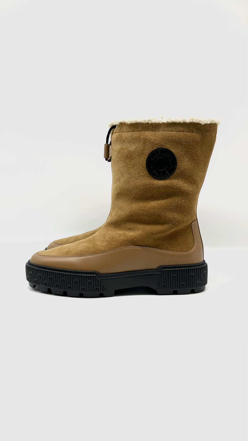 Brand New. Hermes Ankle Boots Brown. 38|6907