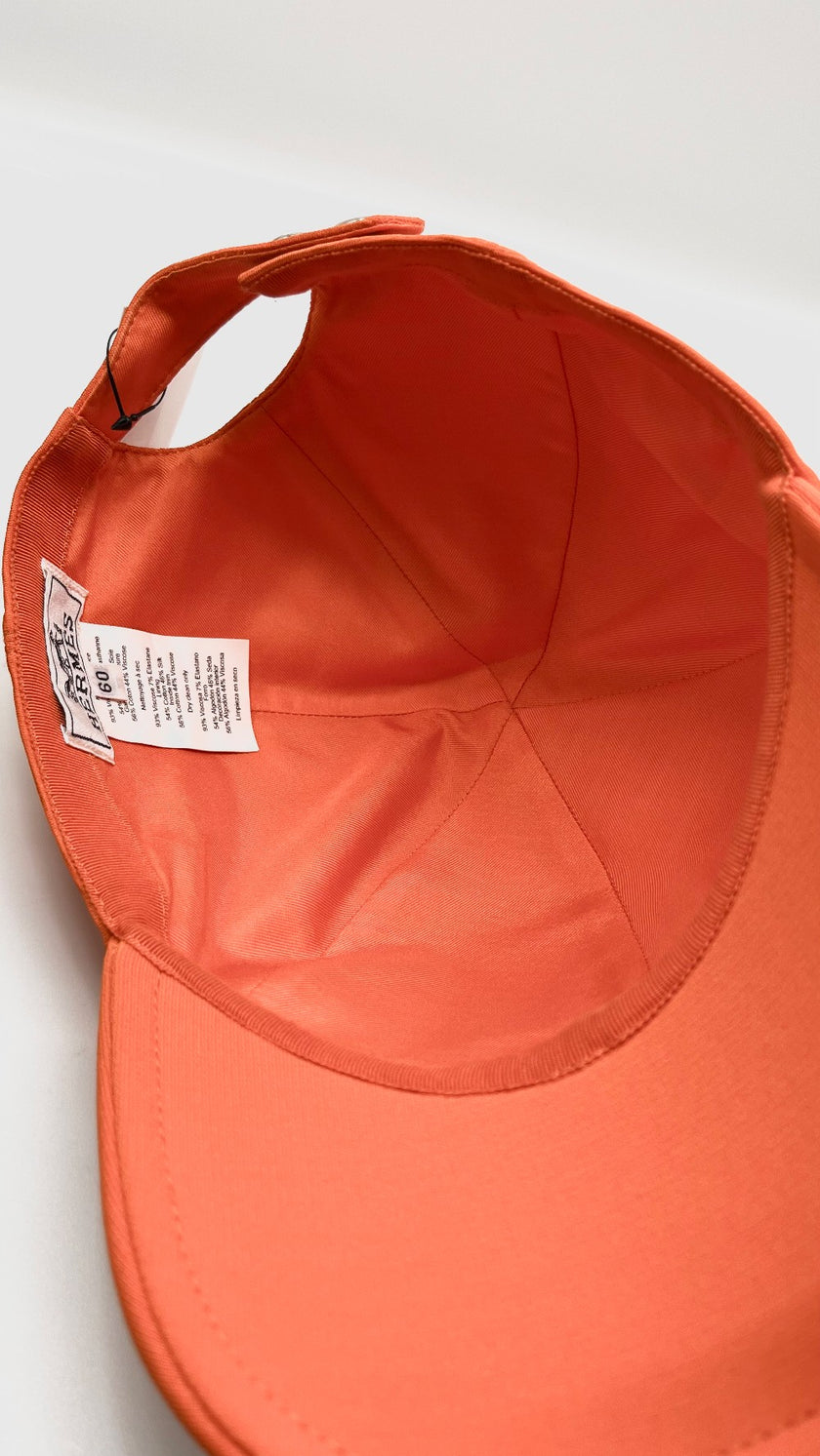 Brand New. Hermes Serena Baseball Cap Orange. 60|7944