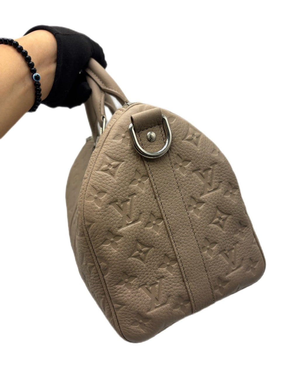 Brand New. LV Keepall Bandouliere 35 Aerogram Beige Monogram Tourillon SHW. Microchip|17202