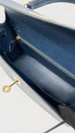 Like New. Hermes Kelly 25 Bleu De Prusse Epsom Sellier GHW. WHA469KY|8274