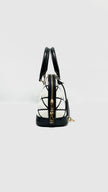 Preowned. LV Alma BB Malletage M23761 Lambskin Black/White GHW. MIcrochip|11975