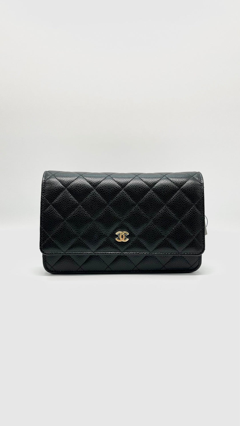 Unused. Chanel WOC Black Caviar GHW. NL82445J5|9888