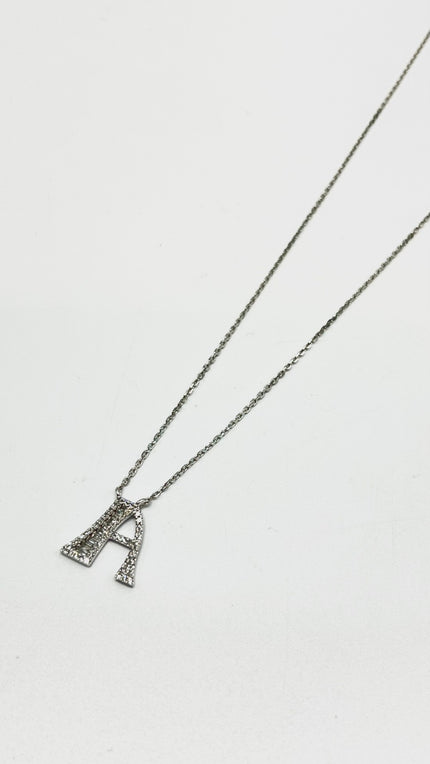 Brand New. HK Setting A Necklace 0.18CT 16'' 14K WG|13510