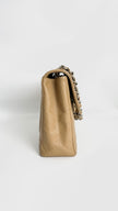 Preowned. Chanel Vintage Tall Flap Beige. 6143234|4250