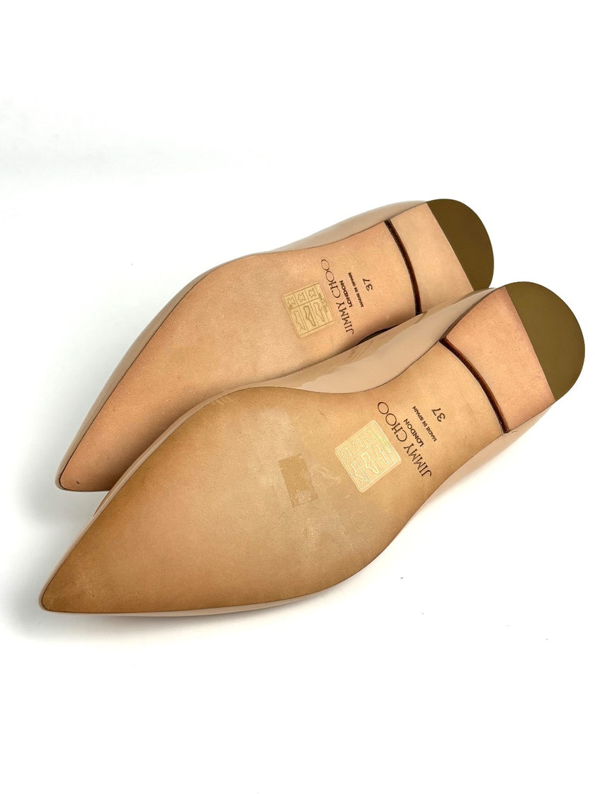 Brand New. Jimmy Choo Flats Pointed Beige. 37|8677