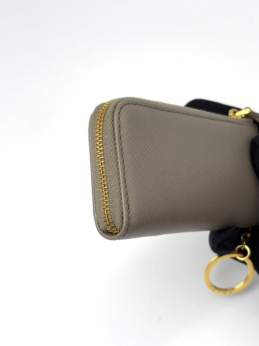 Brand New. Prada Zip Wallet Gray|7213