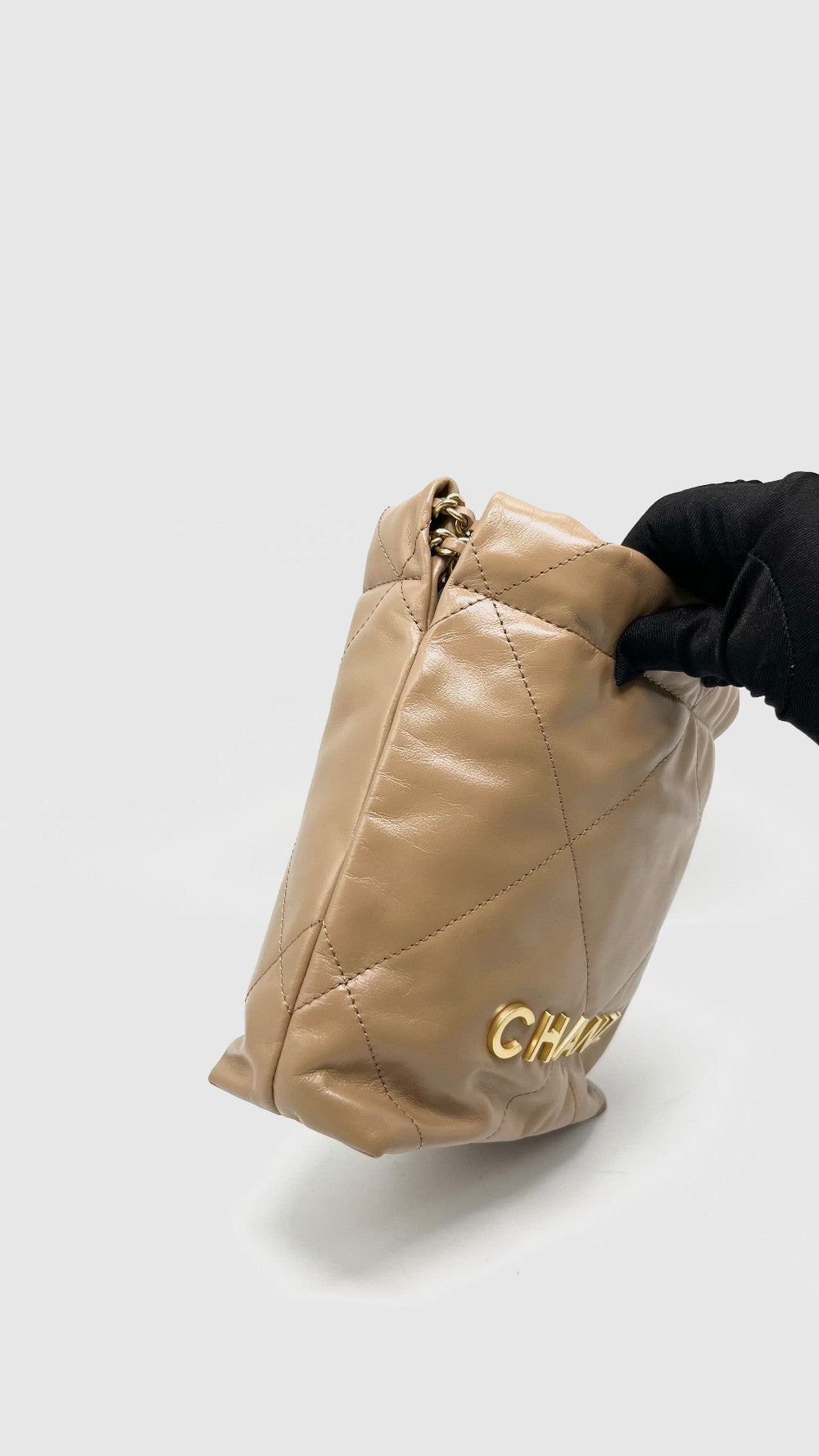 Brand New. Chanel Mini C22 Brown Shiny Calfskin GHW. JAU0XXE5|15203