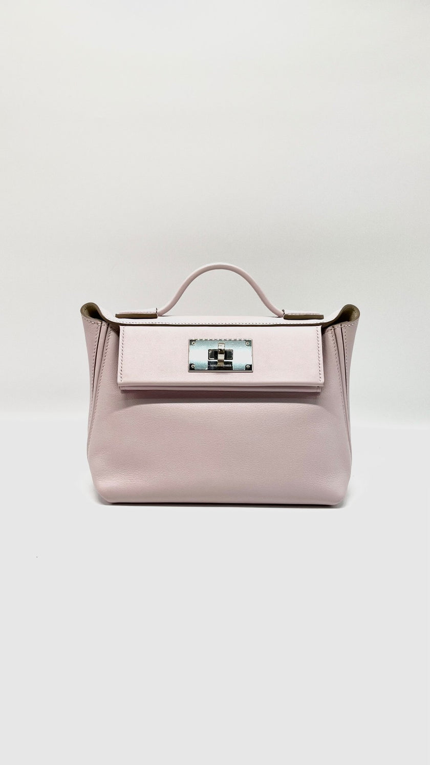 Like New. Hermes 24/24 Mauve Pale Evercolor PHW. UGN998MS|9694