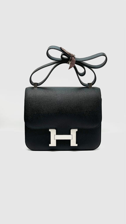 Unused. Hermes Constance 24 Black Epsom PHW. CHT917BT|9678
