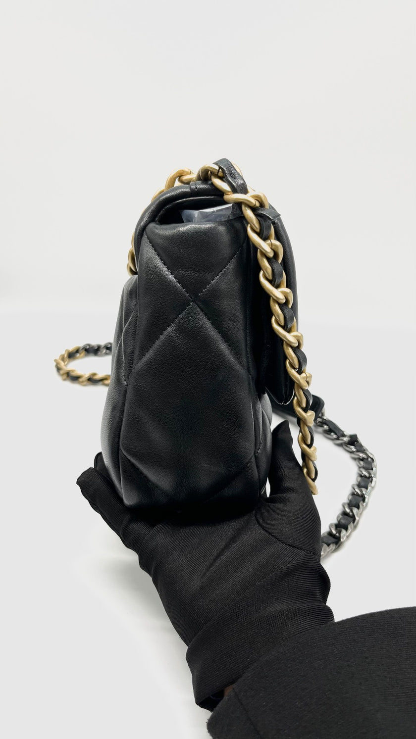 [SALE] Brand New. Chanel C19 Flap Small Black Lambskin SHW/GHW. J7P5JPKG|10336