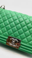 Preowned. Chanel Leboy Old Medium Green Caviar SHW. 30028279|16079