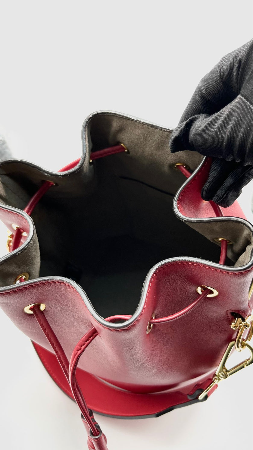 Like New. Fendi Mon Tresor Red Bucket Bag|14943