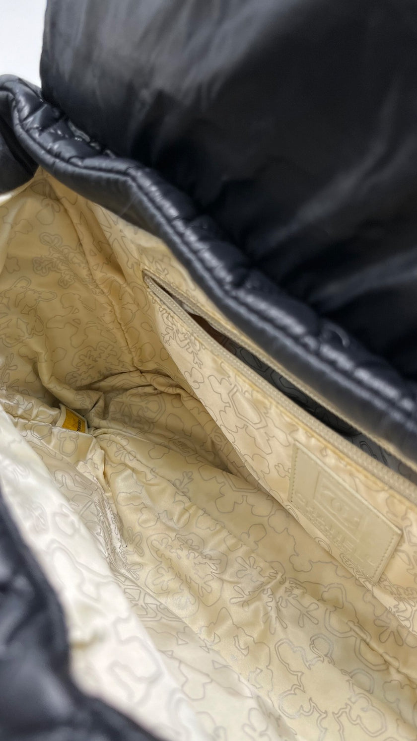 Preowned. Chanel Coco Mark Nylon Messenger Bag Black SHW. 12565863|9867