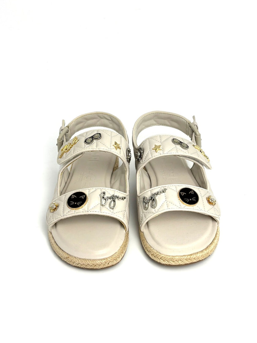 Brand New. Karl Lagerfeld Dad Sandals White. 37.5|8695