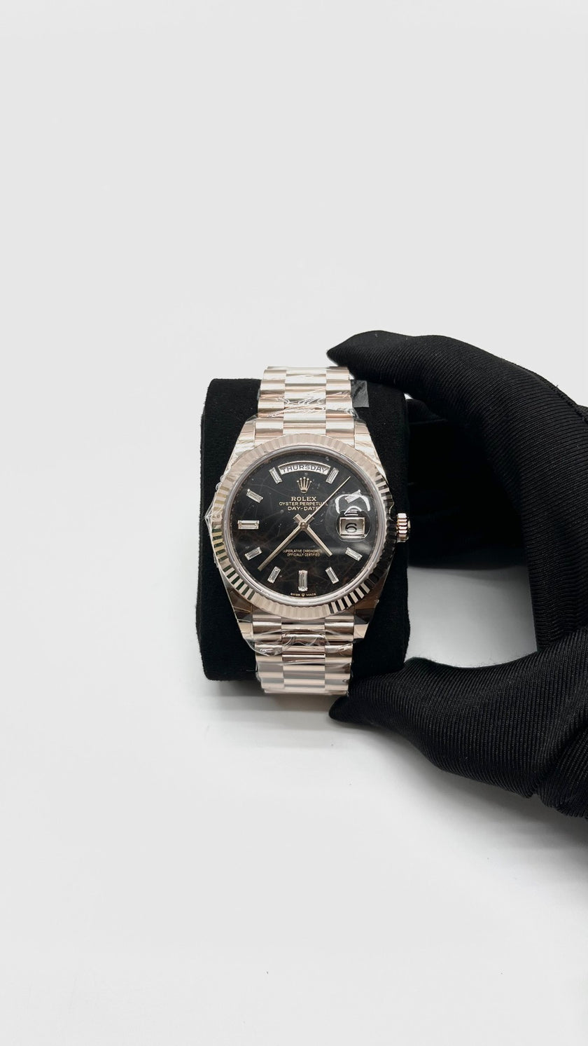 Brand New. Rolex Day-Date 40 Eisenkiesel Diamond Set Dial President Rosegold 40MM 2026|16828