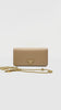 Preowned. Prada 1BP021 Cipria Beige Vitello Move Leather Chain Wallet Crossbody Bag GHW|11247