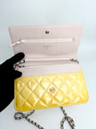Preowned. Chanel WOC Yellow/Light Pink Patent SHW. 17287849|12868