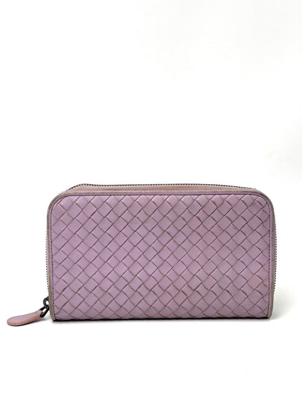 Preowned. Bottega Zip Long Wallet Lavender|7052