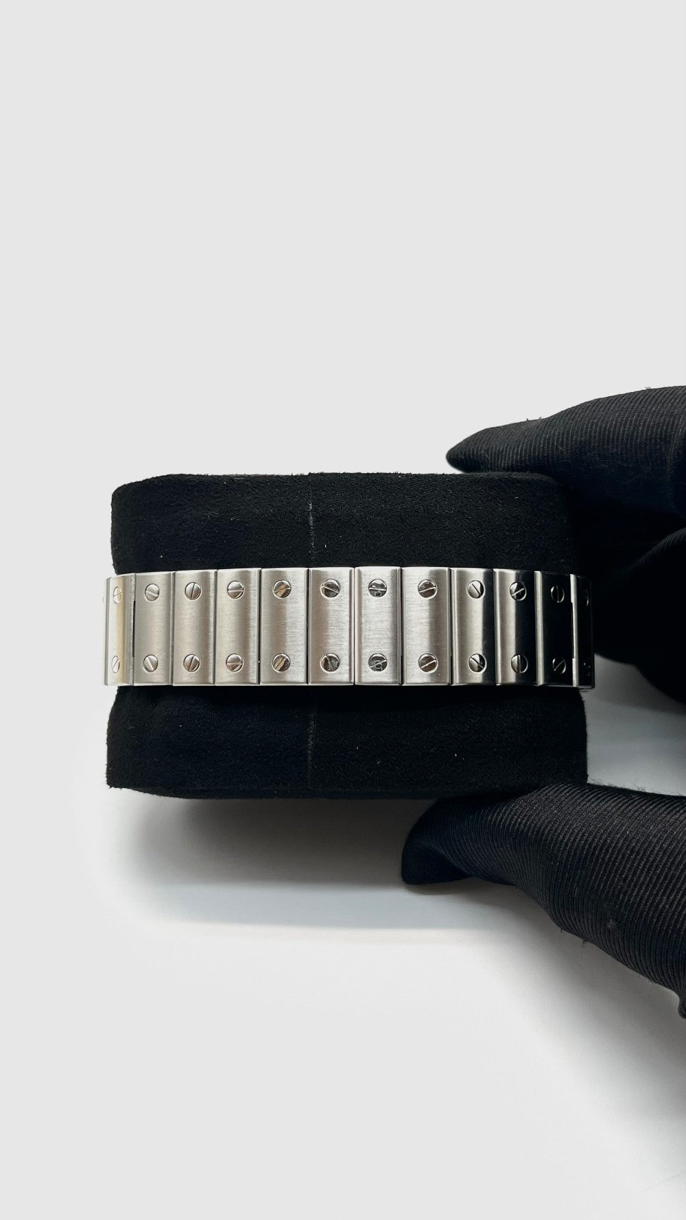 Preowned. Cartier Santos Galbee White Dial Roman All Steel 29MM|16352