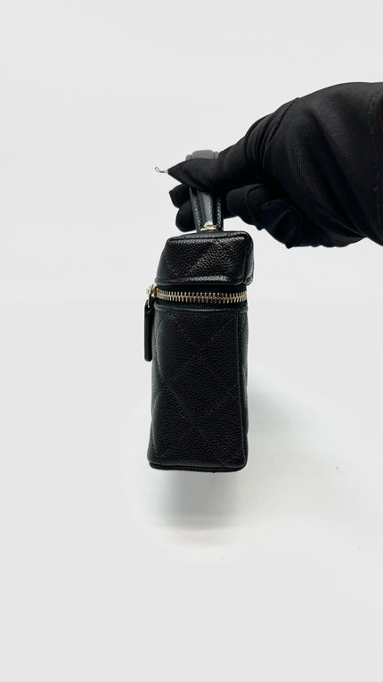 Brand New. Chanel Top Handle Slim Vanity Black Caviar GHW. XA62K338|16064