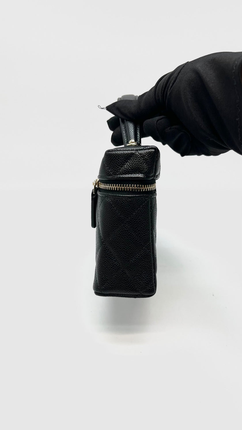Brand New. Chanel Top Handle Slim Vanity Black Caviar GHW. XA62K338|16064