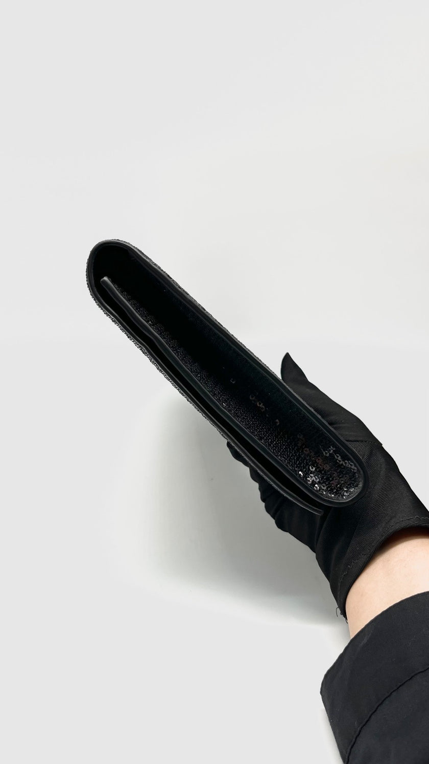 Preowned. Celine Clutch Black Sequined|12083