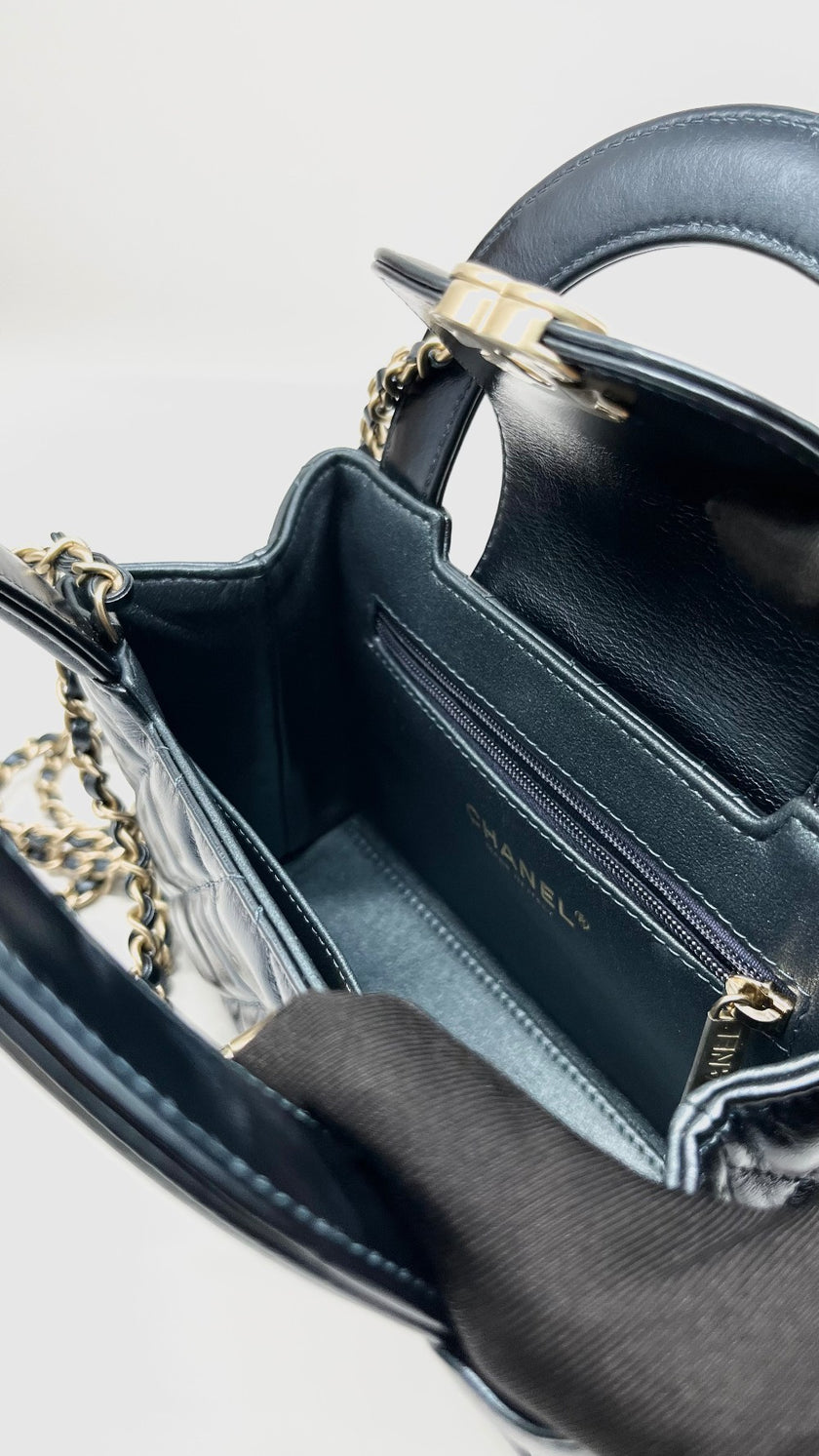 Brand New. Chanel Mini Kelly Blue Marine Lambskin GHW. ENN65939|11656