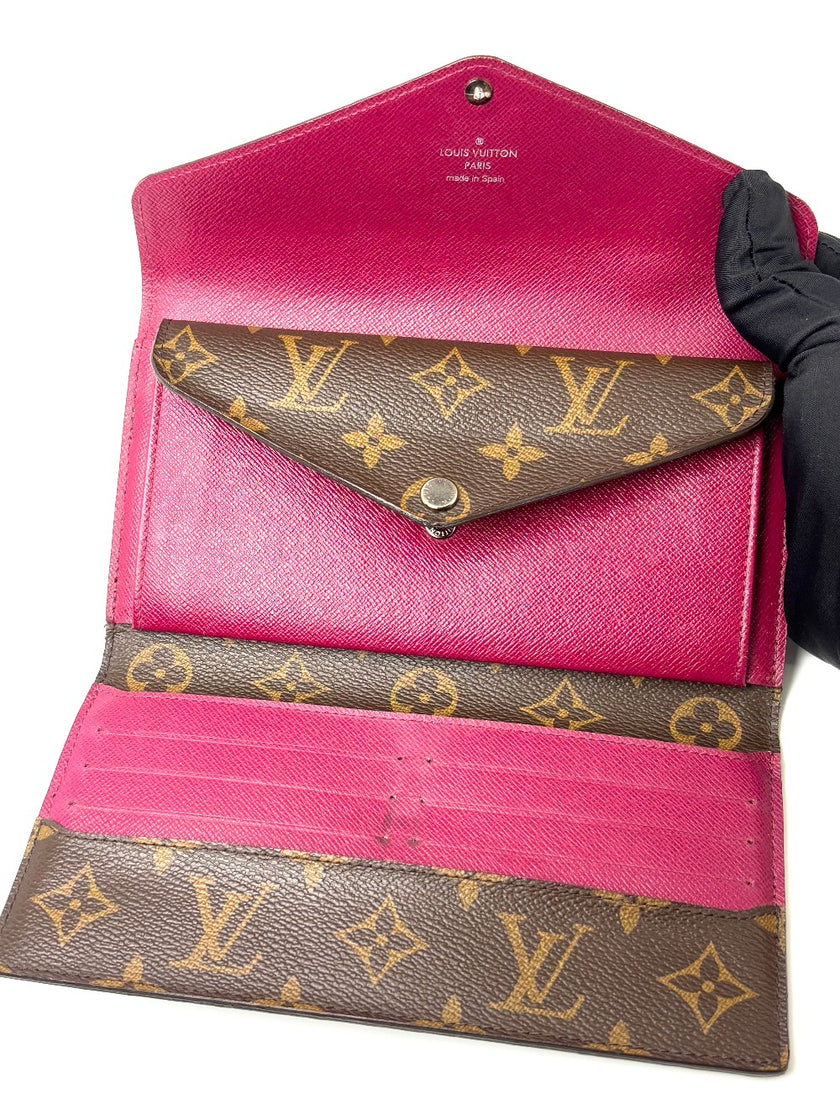 Preowned. LV Marie Lou Trifold Wallet Mono/Pink|6628
