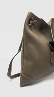 Preowned. Hermes Silky City Tote Etoupe Togo. YFM006PM|8557