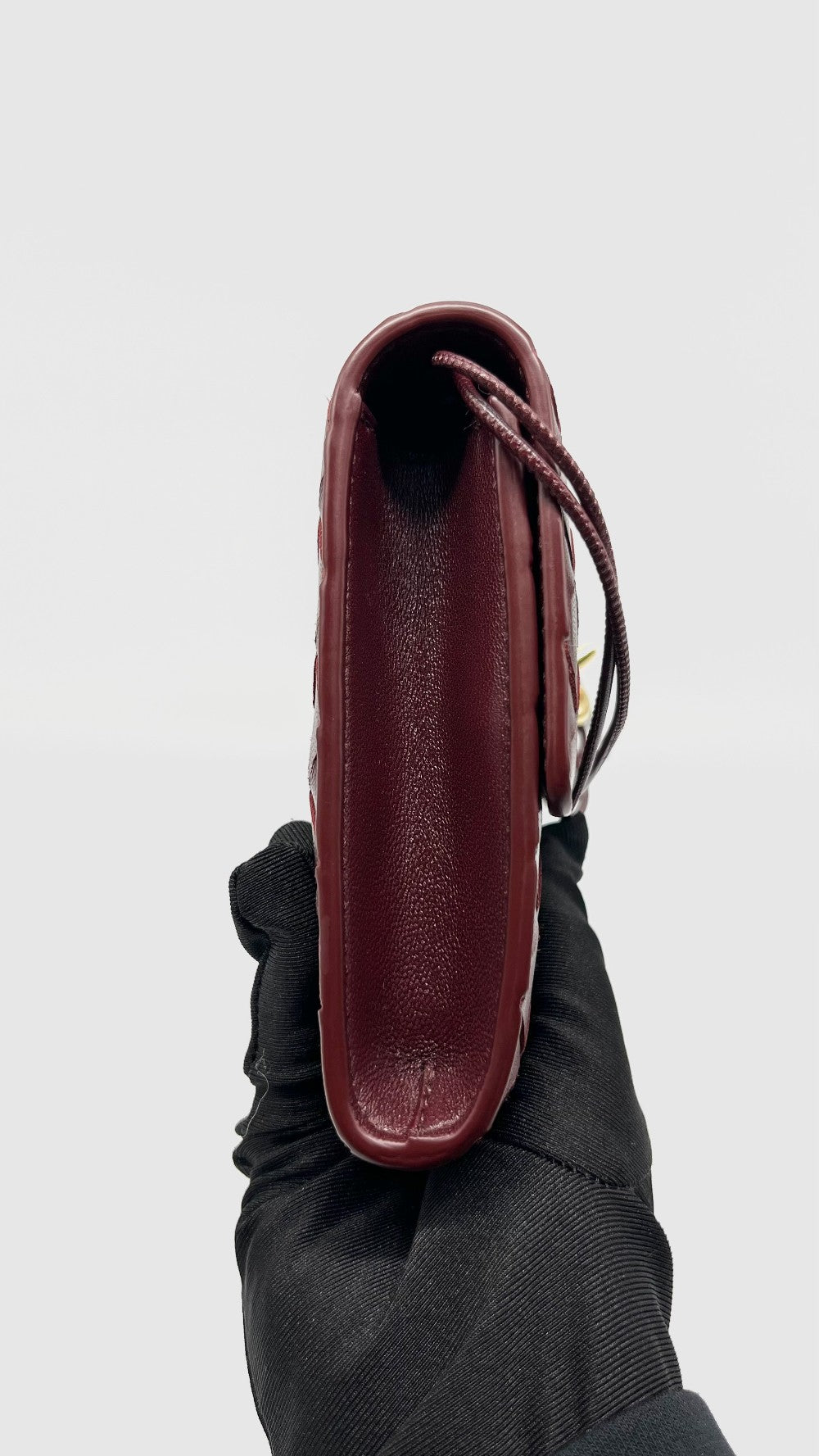 Brand New. Bottega Andiamo Clutch Burgundy GHW|8299