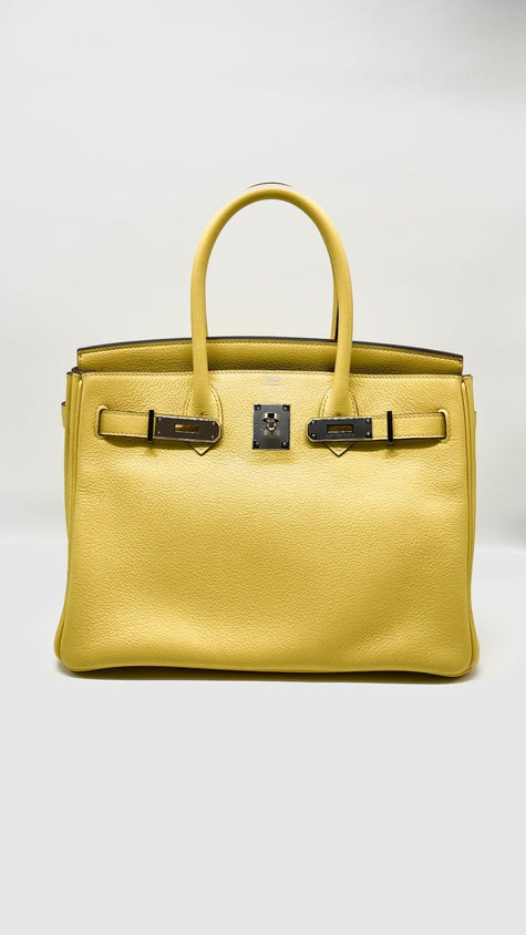 Preowned. Hermes Birkin 30 Jaune De Naples. DHA96KM|7698