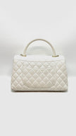 Preowned. Chanel Coco Handle Medium White Caviar CHW. LC22JU22|16107