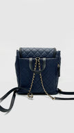 Preowned. Chanel CC Filigree Backpack Caviar Blue GHW. 26313130|16550