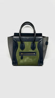 Preowned. Celine Luggage Micro Tricolor Green/Blue/Gray|12089