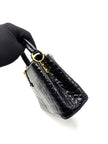 Preowned. LV Capucines Glossy Croc Black GHW|17216
