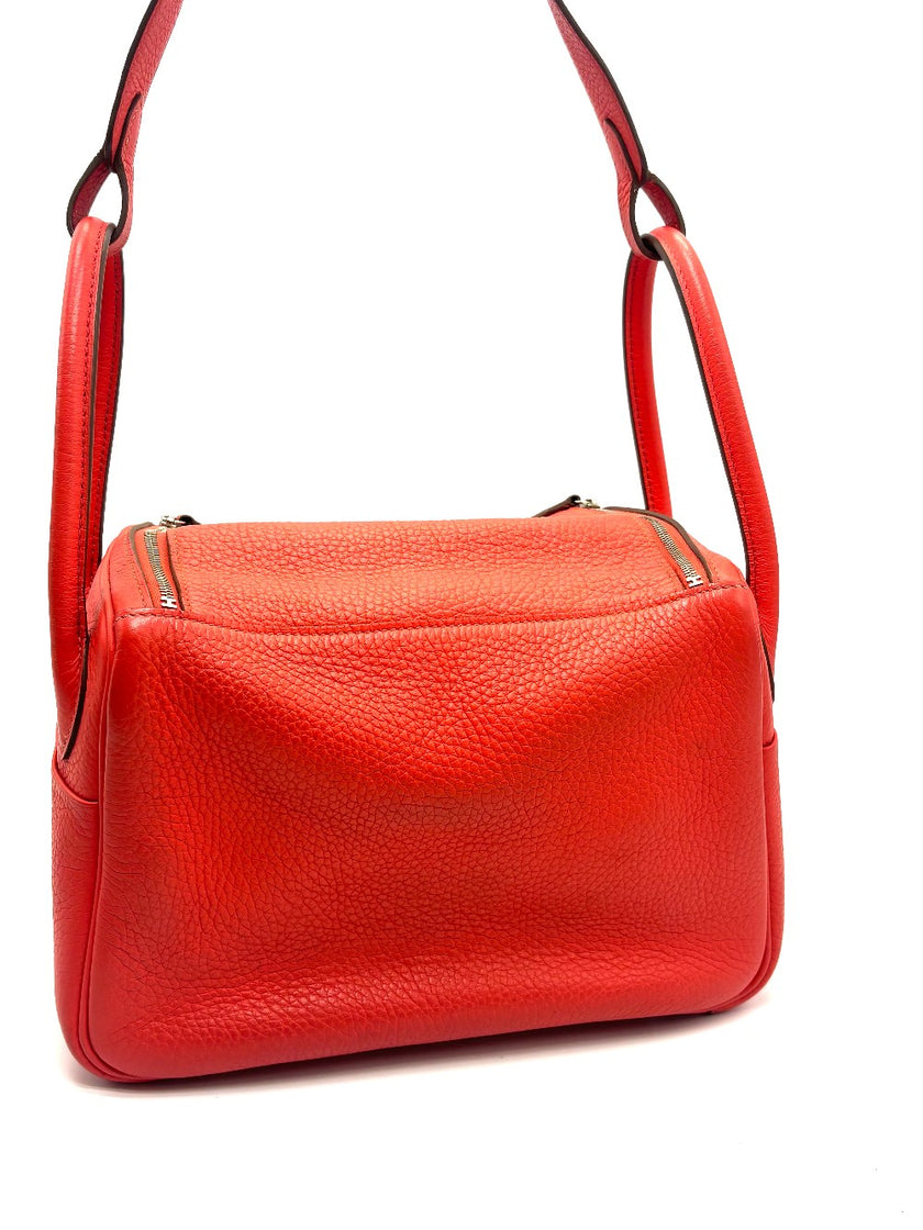 Preowned. Hermes Lindy 26 Rose Jaipur Clemence PHW. R Square 72A|17264