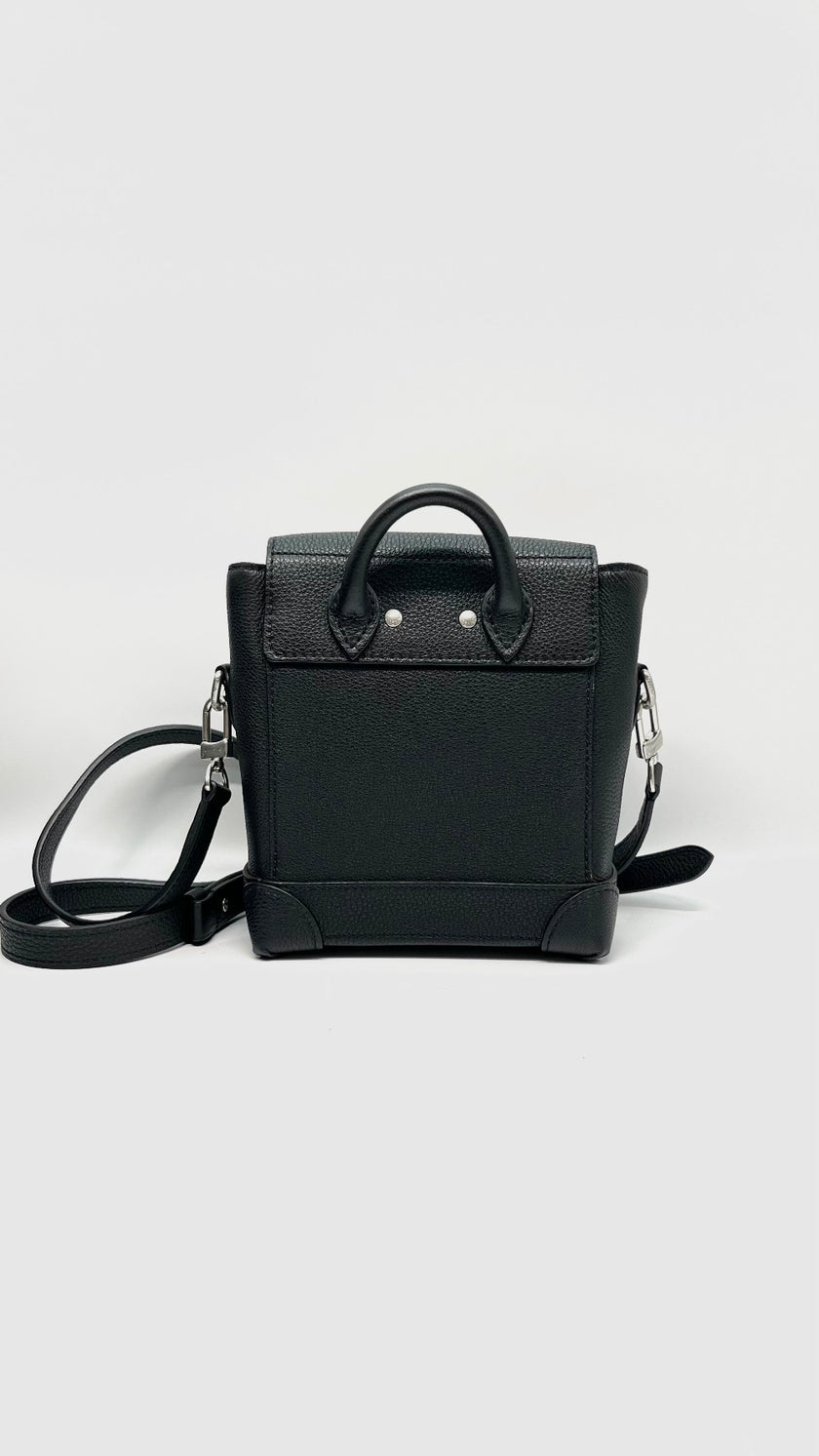 Unused. LV Steamer 15 Black Calfskin SHW. MCHIP|10841