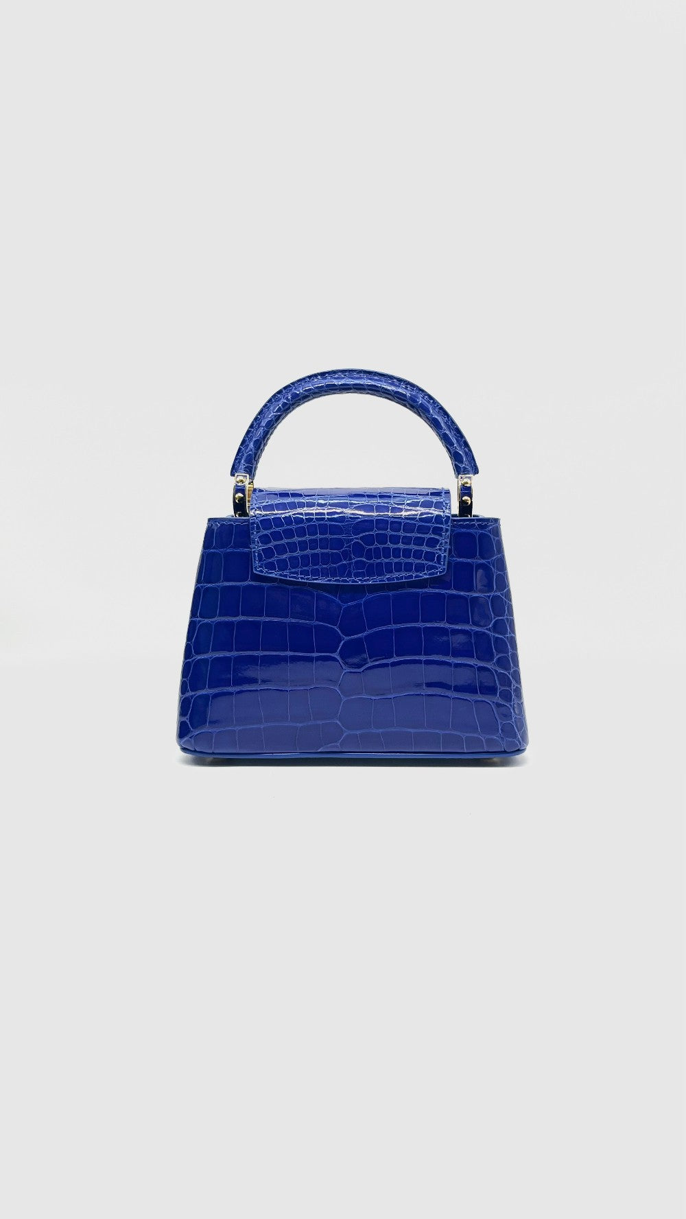 Preowned. Mini LV Capucines Croc Blue|11406