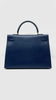 Preowned. Hermes Kelly 35 Blue Sapphire. Circle Z84|5250
